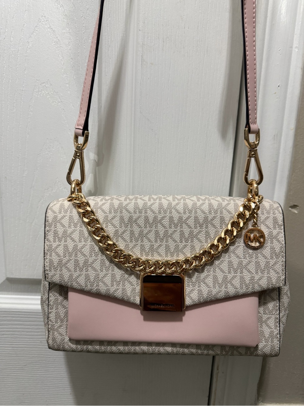 Michael Kors Lita Medium Two-Tone Logo Crossbody Bag